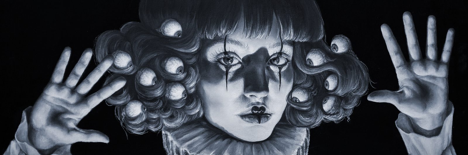 Impostora — charcoal portrait, Alma Doble Filo